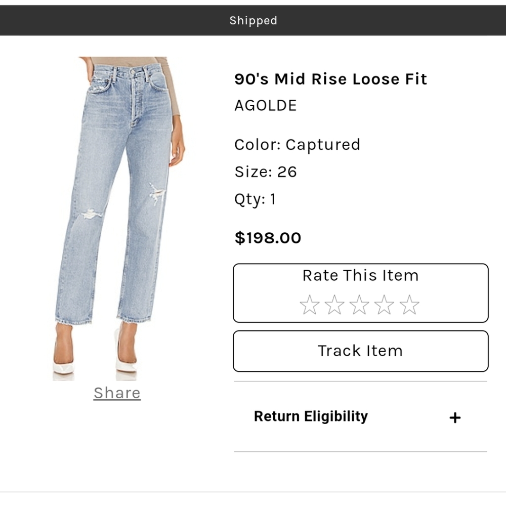 AGOLDE 90s Mid Rise loose fit 26